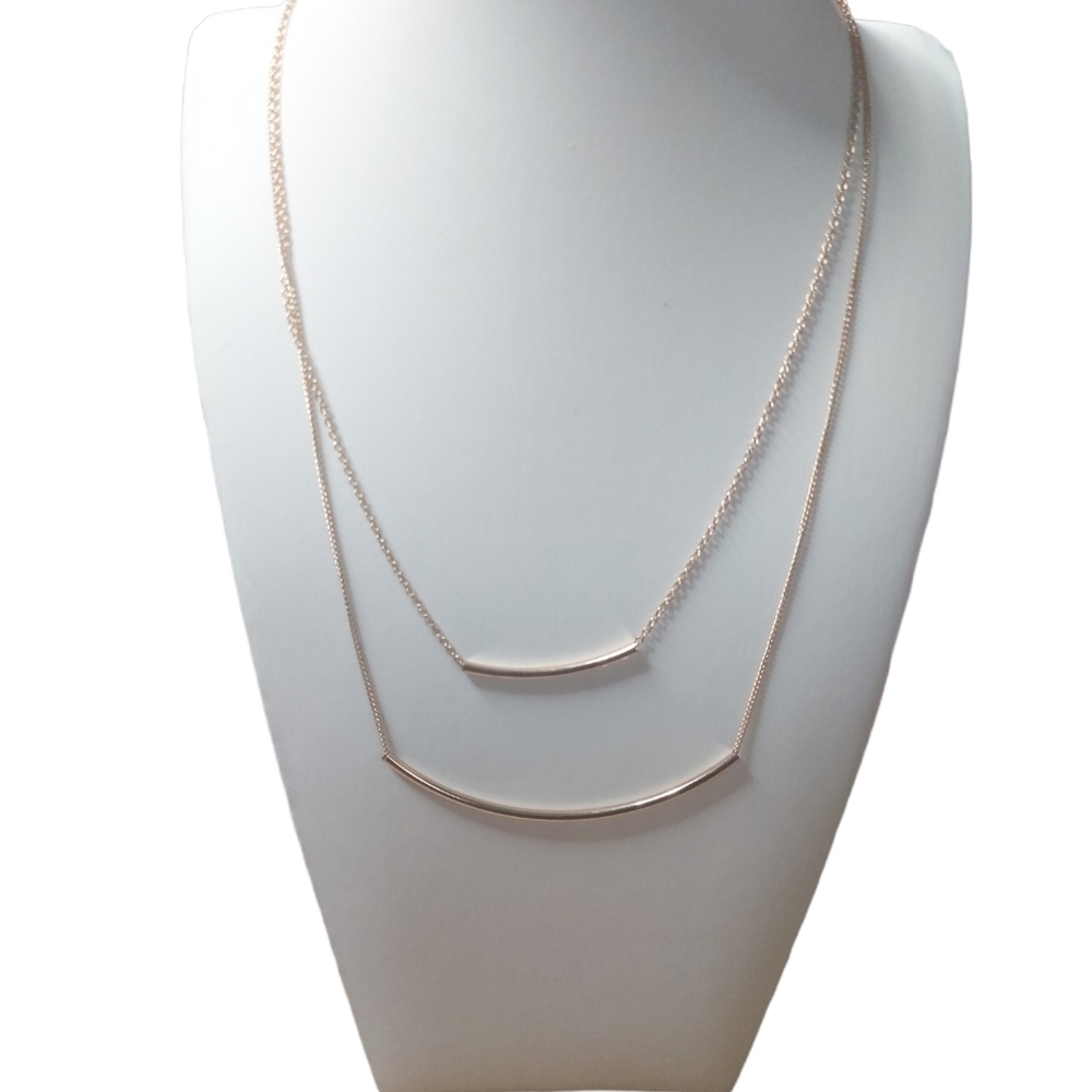 Double strained necklace, Dainty and gold